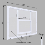 Щит баскетбольный тренировочный 120х90 см, ПОЛИКАРБОНАТ, цвет разметки в атрибутах